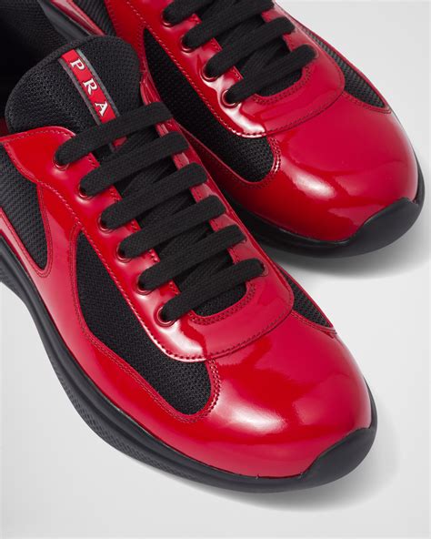 red and black prada shoes|black chunky Prada shoes.